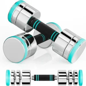 Steel Dumbbells Ultracompact & Adjustable Chrome Dumbbell