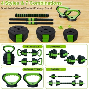 66lbs/88lbs Weight 4 in 1 Adjustable Kettlebell Set