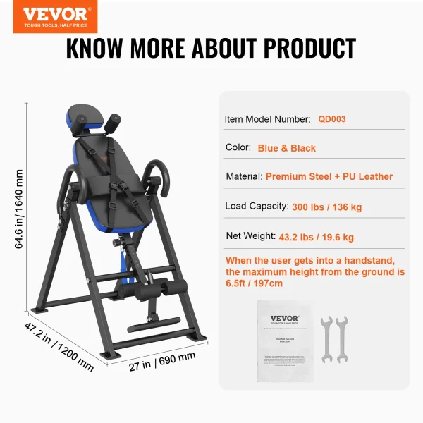VEVOR Inversion Table Heavy Duty Inversion Table - Peter's Peak Performance